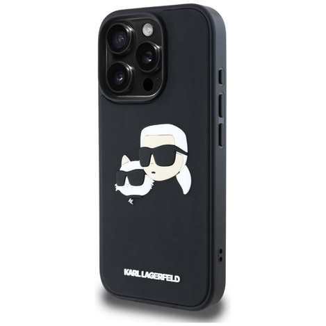 Schutzhülle IPHONE 16 PRO MAX Karl Lagerfeld HC 3D Rubber Double Heads schwarz
