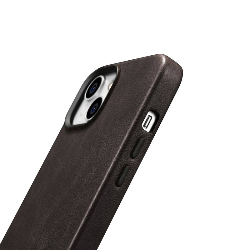 iCarer Oil Wax Premium Leather Case iPhone 14 Plus Magnetic Leather Case with MagSafe Brown (WMI14220703-BN)