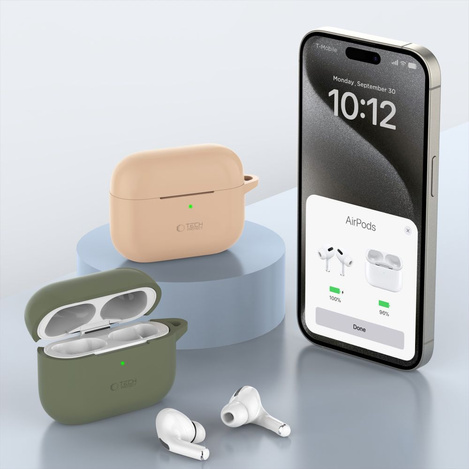 Etui Tech-Protect Silicone Hook na Apple AirPods Pro 1 / 2 - pomarańczowe
