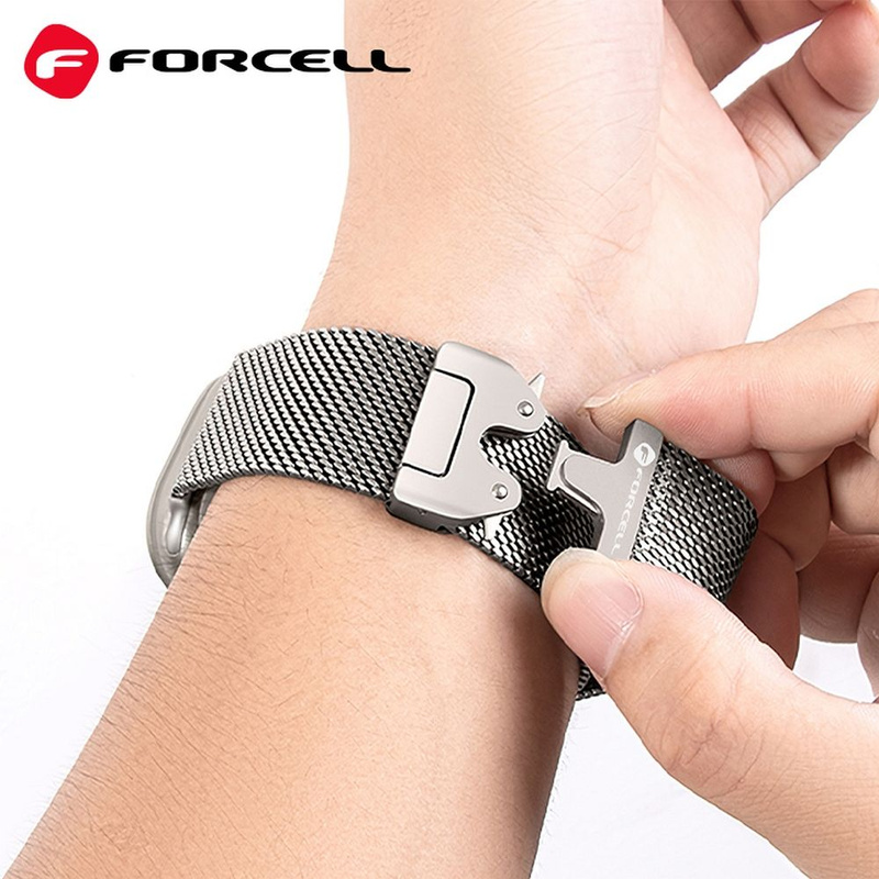 Pasek do Apple Watch Forcell F-Design FA11 zatrzask stal 38 / 40 / 41 mm srebrny