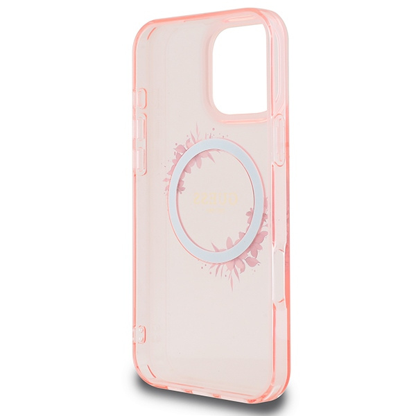 Guess GUHMP16XHFWFCP iPhone 16 Pro Max 6.9" różowy/pink hardcase IML Flowers Wreath MagSafe
