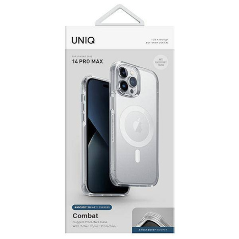 Uniq Combat Case iPhone 14 Pro Max 6.7" Magclick Charging transparent/taubensatiniert klar