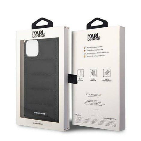 Karl Lagefeld nakładka do iPhone 14 6,1" KLHCP14SPSQAK czarna hardcase Puffy Elongated Logo