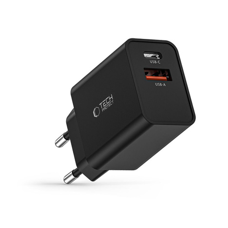 Ładowarka Sieciowa 30W PD USB-C + QC3.0 USB Tech-Protect NC30W czarna