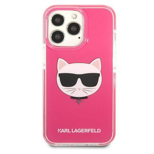 Original Case IPHONE 13 PRO Karl Lagerfeld Hardcase Choupette Head (KLHCP13LTPECPI) pink