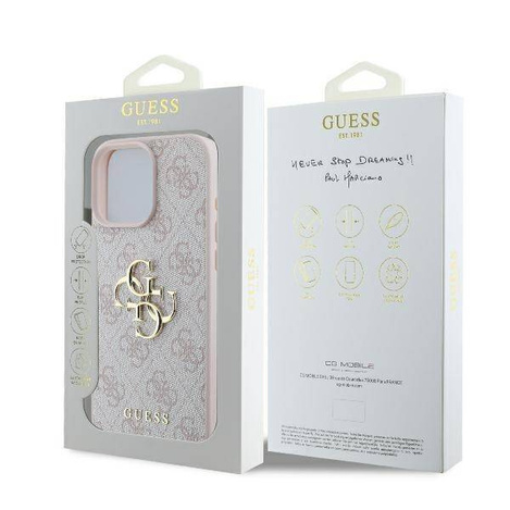Guess GUHCP16L4GMGPI iPhone 16 Pro 6.3" różowe/pink hardcase 4G Big Logo