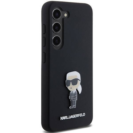 Oryginalne Etui KARL LAGERFELD hardcase Silicone Ikonik Metal Pin KLHCS24MSMHKNPK do Samsung Galaxy S24 Plus czarny