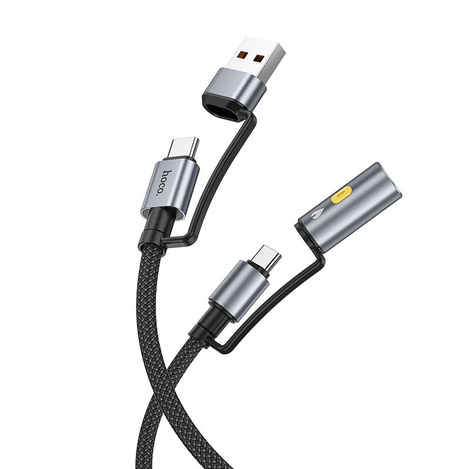 HOCO kabel All-in-one USB A / Typ C do Typ C / Zapalniczka samochodowa 3A 60W U138 1,2 m czarny