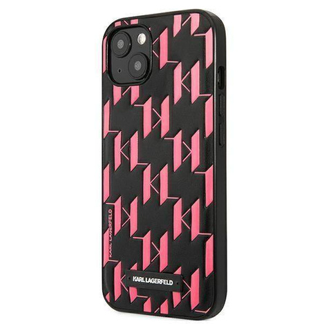 Original Handyhülle IPHONE 13 MINI Karl Lagerfeld Hardcase Monogram Plaque (KLHCP13SMNMP1P) rosa