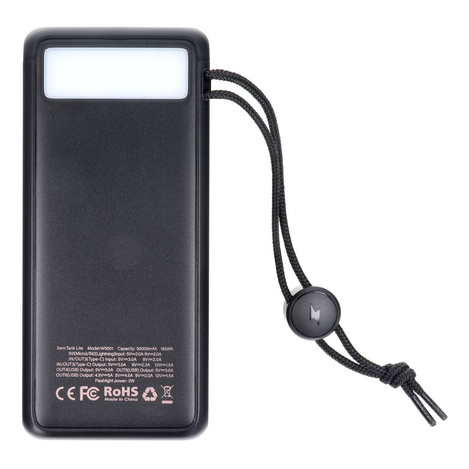 Bateria zewnętrzna (Powerbank) VEGER Tank Lite - 50 000mAh LCD Quick Charge PD 22,5W czarny (W5001)