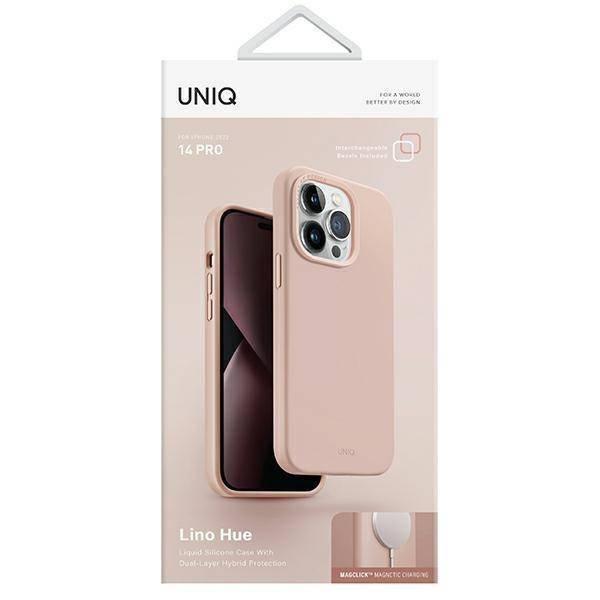 Uniq Hülle Lino Hue iPhone 14 Pro 6.1&quot; Magclick Charging pink/blush pink