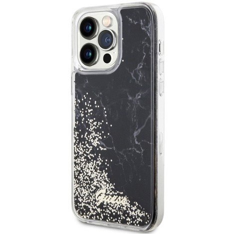 Guess GUHCP14XLCSGSGK iPhone 14 Pro Max 6,7" schwarz/schwarzes Hardcase Liquid Glitter Marble