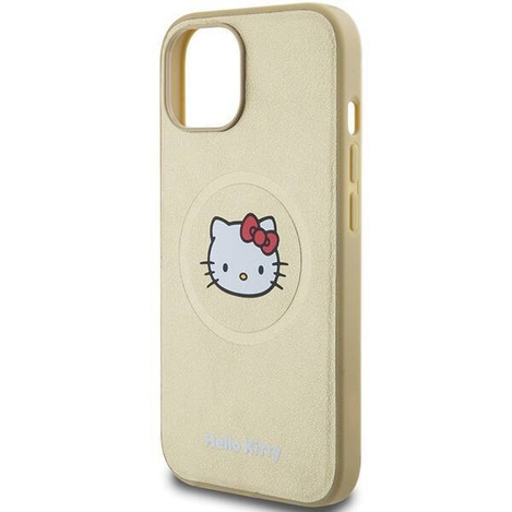 Hello Kitty Kitty Head MagSafe-Hülle aus Leder für iPhone 14 – Gold