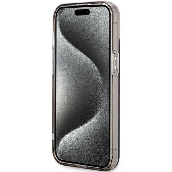 Guess IML Flowers Wreath MagSafe case for iPhone 15 / 14 / 13 - black