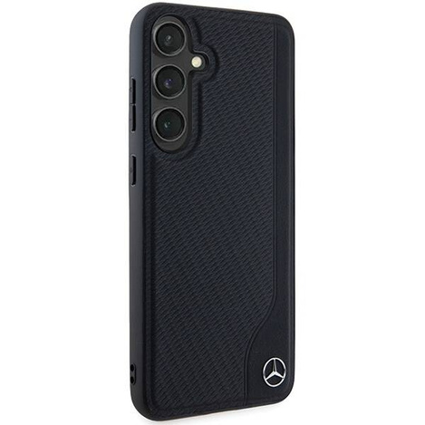Oryginalne Etui MERCEDES hardcase Leather Debossed Line MagSafe MEHMS24M23RBGVK do Samsung Galaxy S24 Plus Czarny