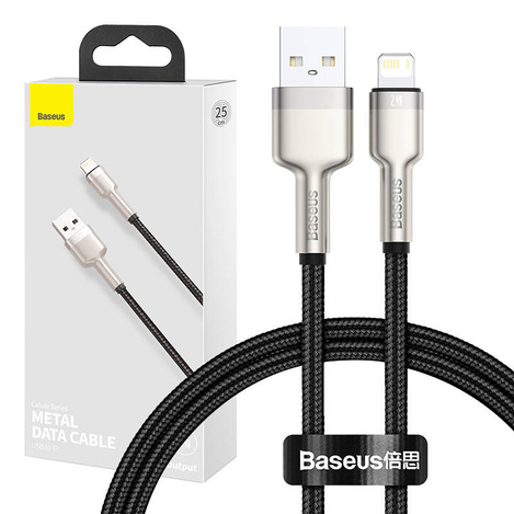 Baseus Cafule Series Metal Data Cable USB to IP 2.4A 0.25m Black