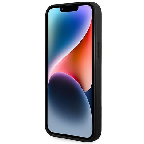 AMG nakładka do iPhone 14 Pro Max 6,7" AMHMP14XOSDBK czarna hard case Leather Curved Lines MagSafe