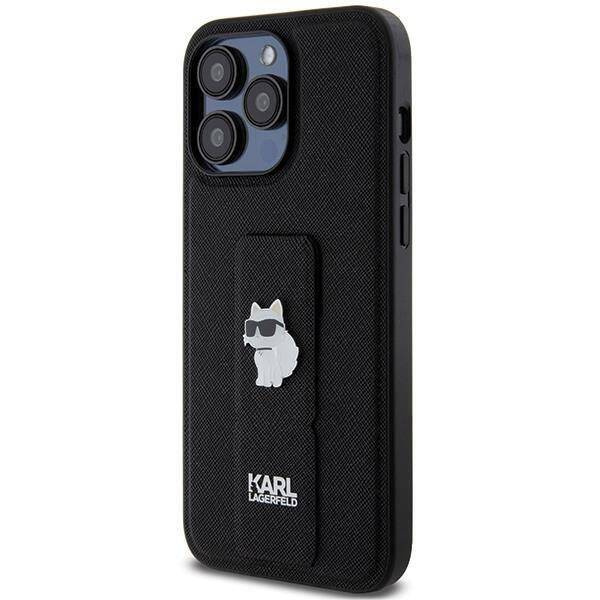 Karl Lagerfeld nakładka do iPhone 13 Pro 6,1&quot; KLHCP13LGSACHPK HC GRIPSTAND SAFFIANO CHOUPETTE PINS czarna