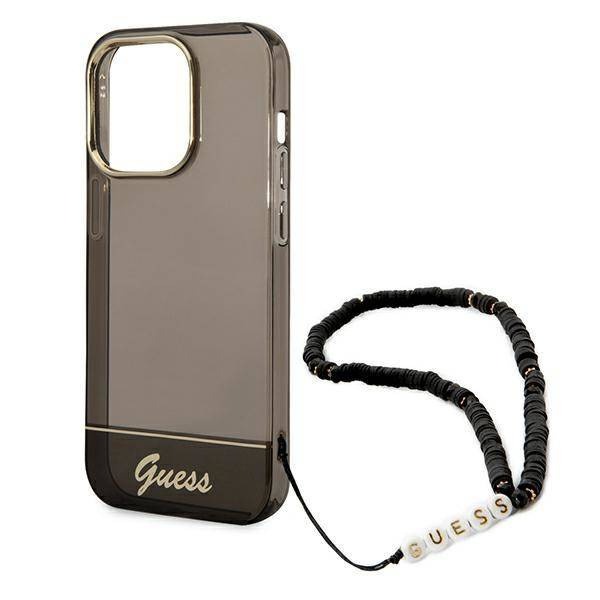 Guess GUHCP14LHGCOHK iPhone 14 Pro 6.1 "schwarz / schwarzes Hardcase Translucent Pearl Strap