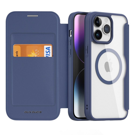 Dux Ducis Skin X Pro Magnetische Flip MagSafe Hülle iPhone 15 Pro Max – Blau