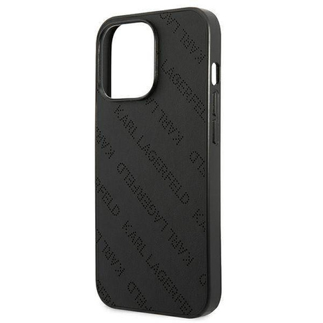 Original Handyhülle IPHONE 13 PRO Karl Lagerfeld Hardcase Perforated Allover (KLHCP13LPTLK) schwarz