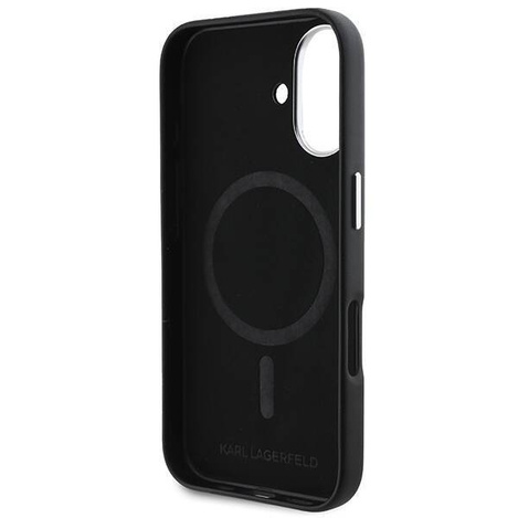 Karl Lagerfeld nakładka do iPhone 16 Plus 6,7" KLHMP16MPGMSRPK czarna Hardcase FW Metal Plate MagSafe