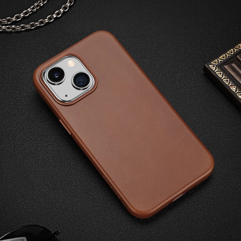 Dux Ducis Naples iPhone 14 Plus Hülle magnetische Leder MagSafe Hülle braun