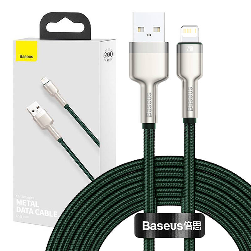 Baseus Cafule Series Metal Data Cable USB to IP 2.4A 2m Green