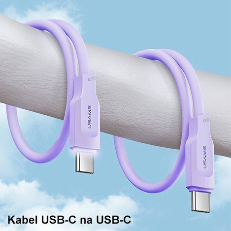 USAMS Kabel USB-C na USB-C PD Fast Charging 1,2m 100W Lithe Series zielony/green SJ567USB04 (US-SJ567)