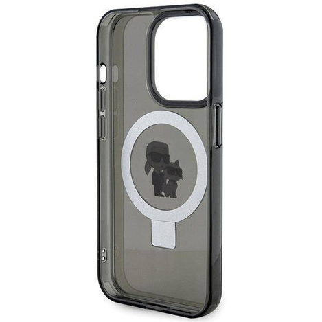 Karl Lagerfeld KLHMP15LHMRSKCK iPhone 15 Pro 6.1&quot; black/black hardcase Ring Stand Karl&amp;Choupette MagSafe