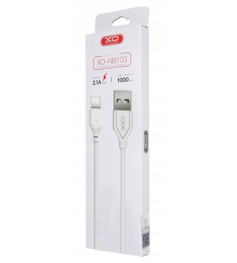 XO kabel NB103 USB - USB-C 1,0 m 2,1A biały