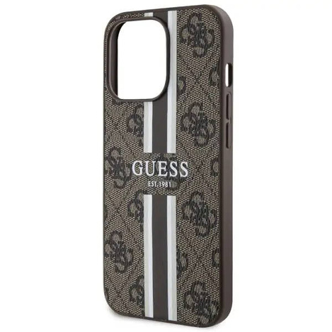 Guess GUHMN61P4RPSW iPhone 11 / Xr brown/brown hardcase 4G Printed Stripes MagSafe