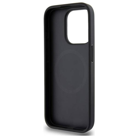 Etui DKNY Grained Metal Logo MagSafe na iPhone 15 Pro - beżowe