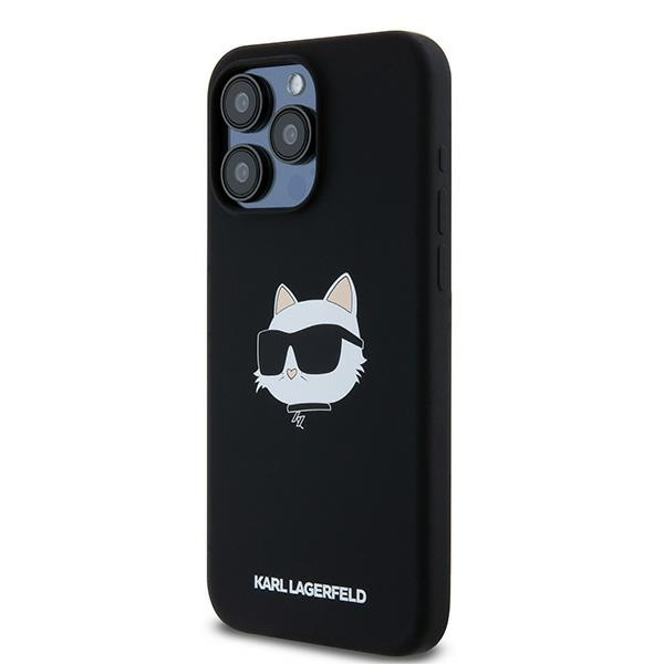 Oryginalne Etui KARL LAGERFELD hardcase Silicone Choupette Head MagSafe KLHMP15LSCHPPLK do Iphone 15 Pro Czarny