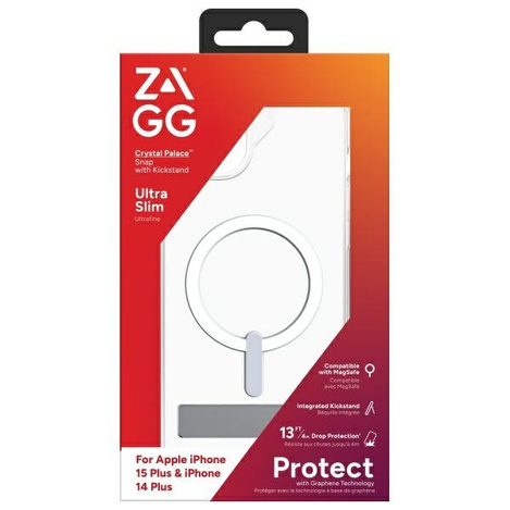 Etui ZAGG Crystal Palace Snap Kickstand   MagSafe do iPhone 15 Plus przezroczysty/clear