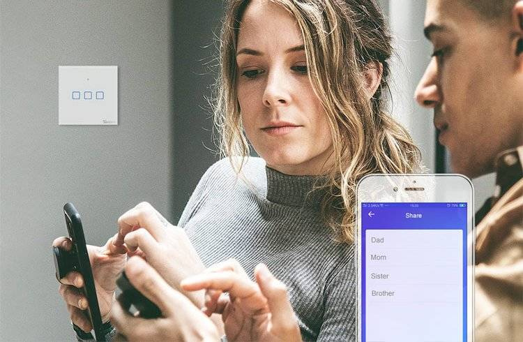 Sonoff T0EU2C-TX two-channel touch Wi-Fi wireless wall smart switches white (IM190314010)