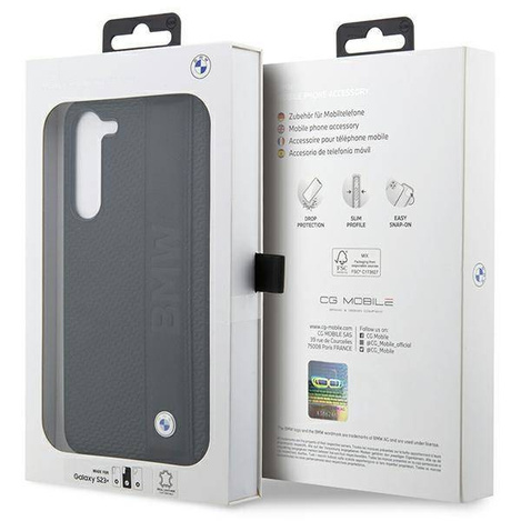 Etui BMW BMHCS23M22RDPK S23+ S916 czarny/black hardcase Leather Textured & Stripe