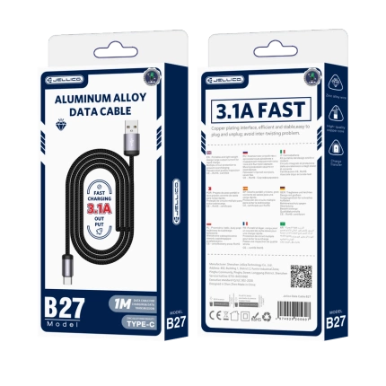 JELLICO Kabel B27 USB-C 3.1A 1M schwarz