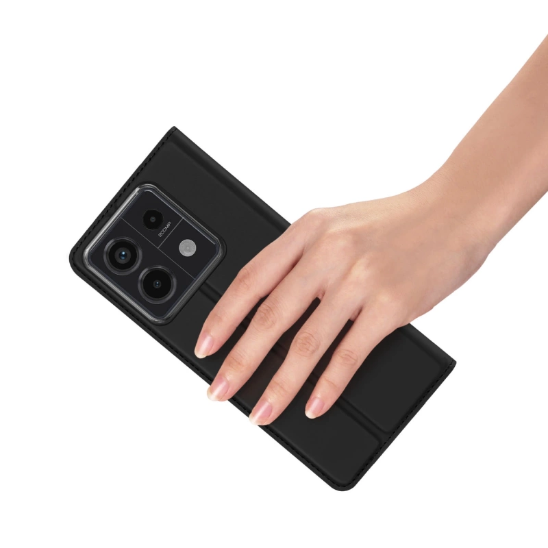 Dux Ducis Skin Pro Hülle mit Klappe und Kartenfach für Xiaomi Redmi Note 13 Pro 5G – Schwarz