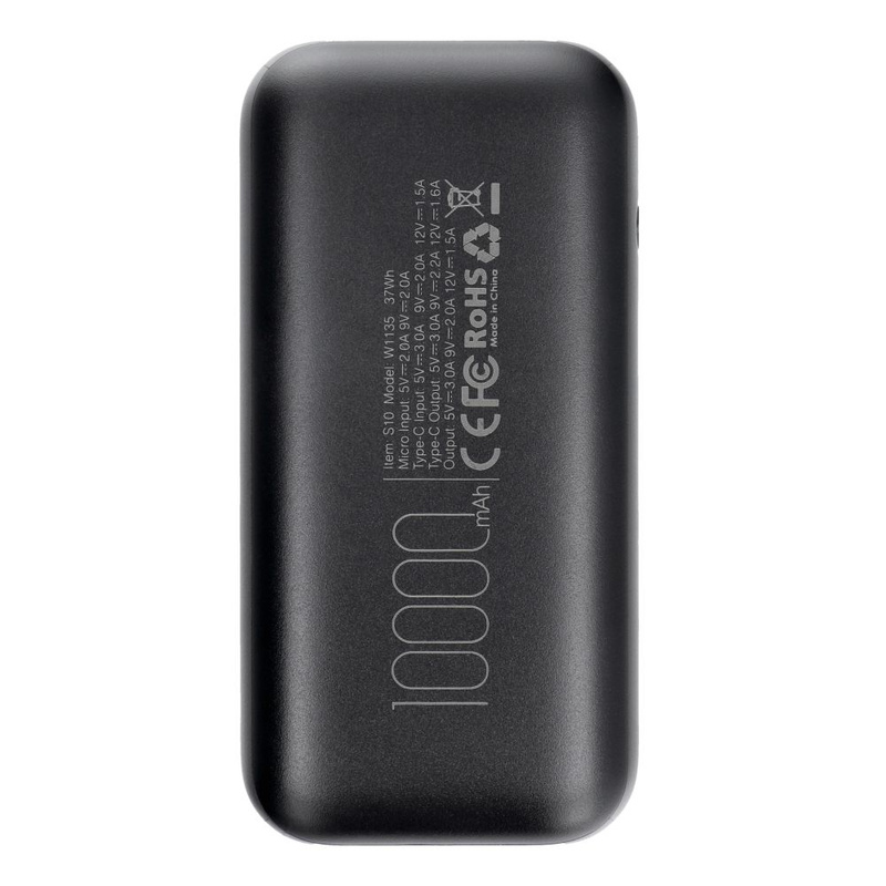 Bateria zewnętrzna (Powerbank) VEGER S10 - 10 000mAh LCD Quick Charge PD 20W czarny (W1135)