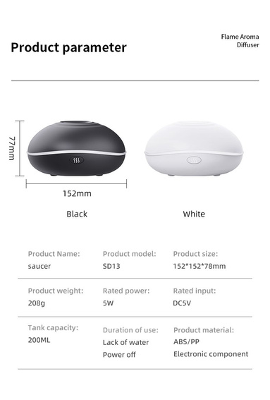 Nawilżacz / dyfuzor do aromaterapii Art Deco model SD13 biały