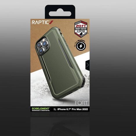 Raptic X-Doria Fort Case iPhone 14 Pro Max mit gepanzerter MagSafe-Hülle grün