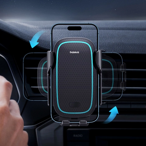 Baseus Milky Way Pro Series BS-CM023 car holder for air vent with 15W inductive charger - black