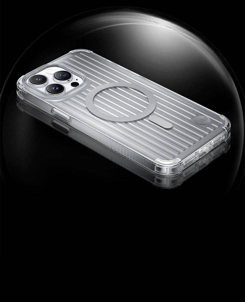 Kingxbar PQY Go Out Series Magnethülle für iPhone 14 Pro MagSafe Silber