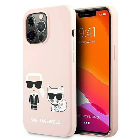 Karl Lagerfeld KLHMP13LSSKCI iPhone 13 Pro / 13 6,1&quot; Hardcase hellrosa / hellrosa Silikon Ikonik Karl &amp; Choupette Magsafe