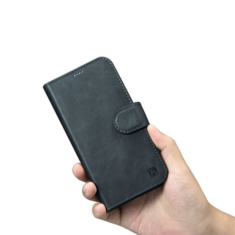 iCarer Oil Wax Wallet Case 2in1 Case iPhone 14 Pro Max Leather Flip Cover Anti-RFID Blue (WMI14220724-BU)