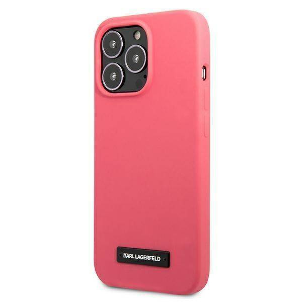 Karl Lagerfeld KLHCP13XSLMP1PI iPhone 13 Pro Max 6,7 &quot;Hardcase fuchsia / fuchsia Silicone Plaque