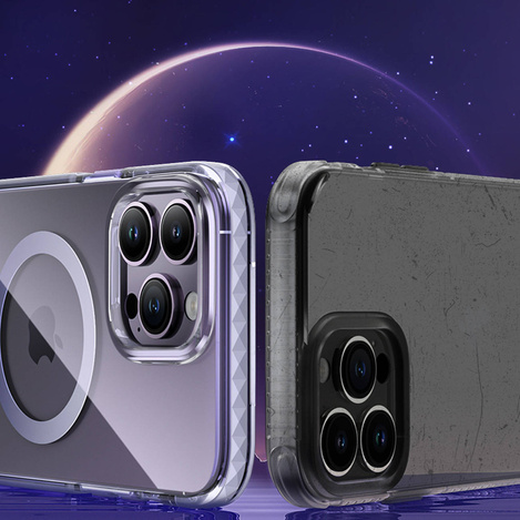Kingxbar PQY Ice Crystal Series Magnethülle für iPhone 14 Plus MagSafe Silber