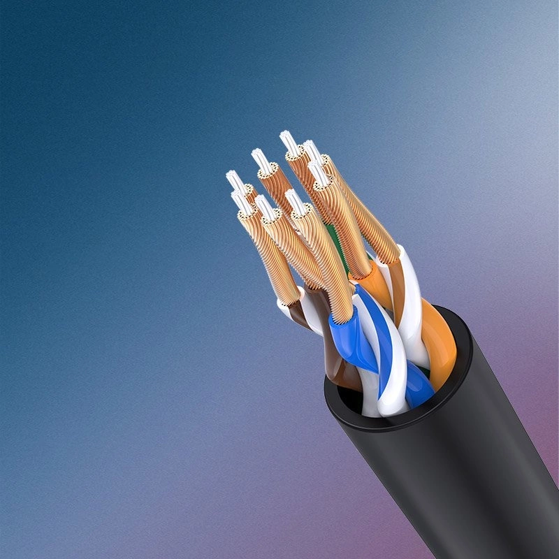 Kabel Ugreen NW122 70332 sieciowy Ethernet patchcord RJ45 Cat 6A UTP do 10Gb/s 1 m - czarny