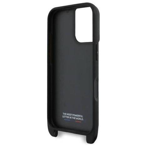 Original Handyhülle IPHONE 16 PLUS BMW Hardcase M Edition Carbon Stripe & Strap (BMHCP16M23PSCCK) schwarz
